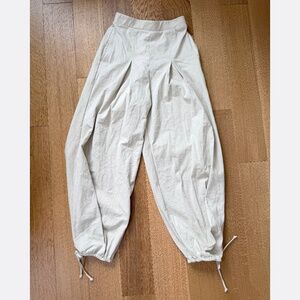 FP Beach Wide Leg Pants with Taper and Drawstrings in Beige